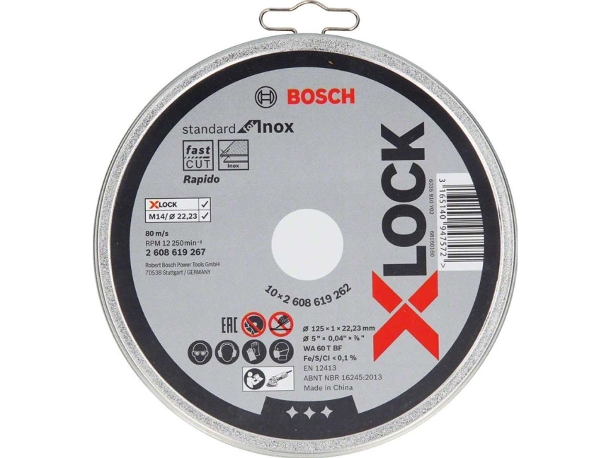 Bosch Standard for INOX WA 60 T BF - Kæreskive - 125 mm - X-LOCK (pakke med 10)