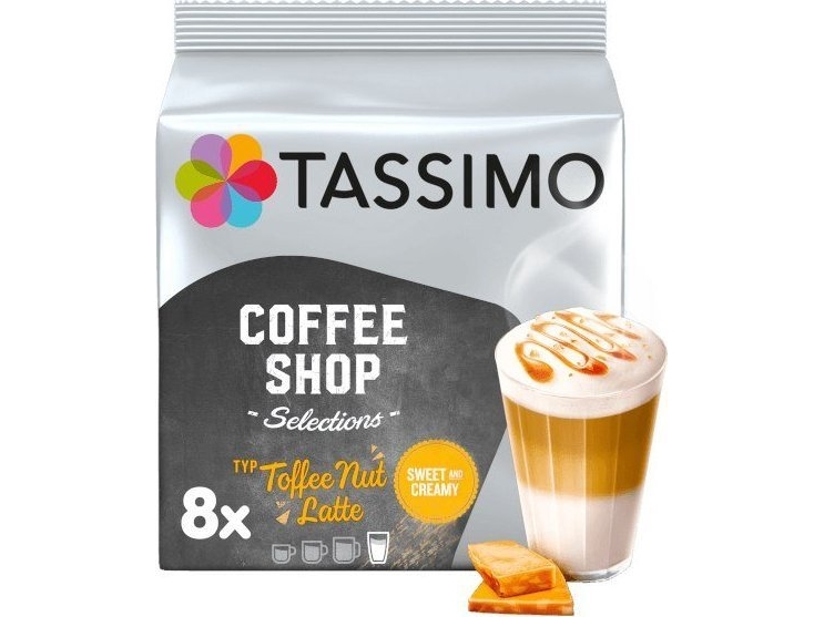 TASSIMO Toffee Nut Latte, Kaffekapslar, Caffe latte, 8 koppar, Tassimo, 8 styck