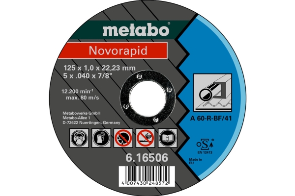 Metabo 616506000, Klippskiva, Platt i mitten, Stål, Metabo, 2,22 cm, 12,5 cm | Verktyg & Verkstad - Handverktyg - Tillbehör til Handverktyg | GameStuff