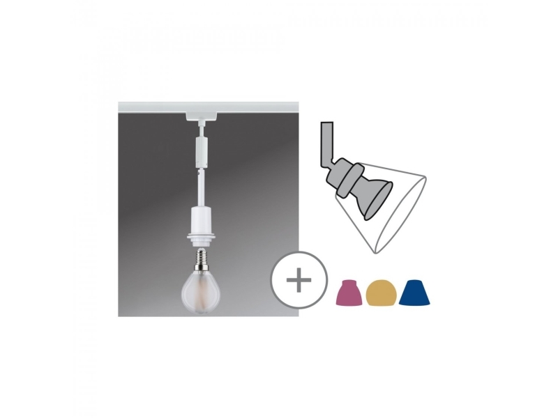 Paulmann Deco Pendel Pendullampe URail E14 Hvid