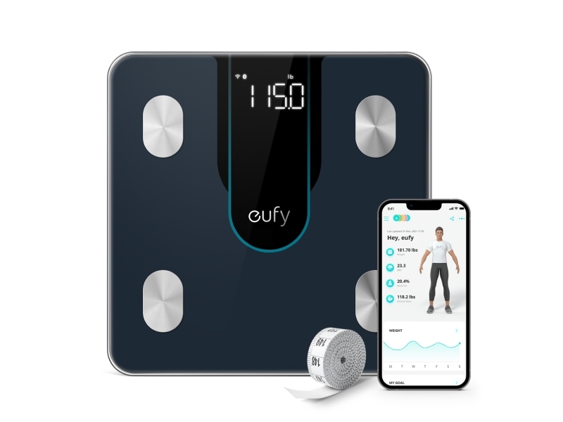 Eufy Smart Scale P2 Pro, Elektronisk personvåg, 180 kg, 50 g, Svart, 0,1 kg, kg, lb, st | Hälsa - Personlig vård - Badrumsvågar | GameStuff