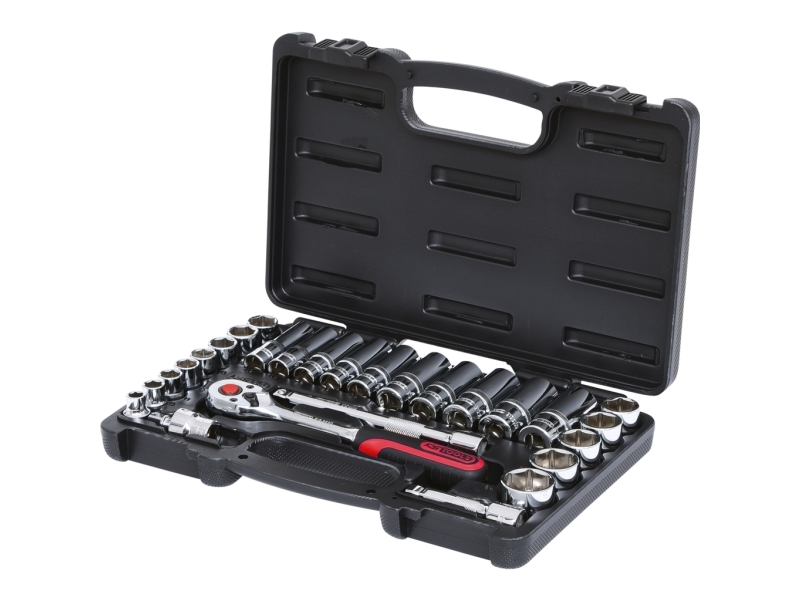 Ks Tools 918.0627, Topnøglesæt, 3/8", 27 Hoved(Er), Krom-Vanadium-Stål, 2,4 Kg