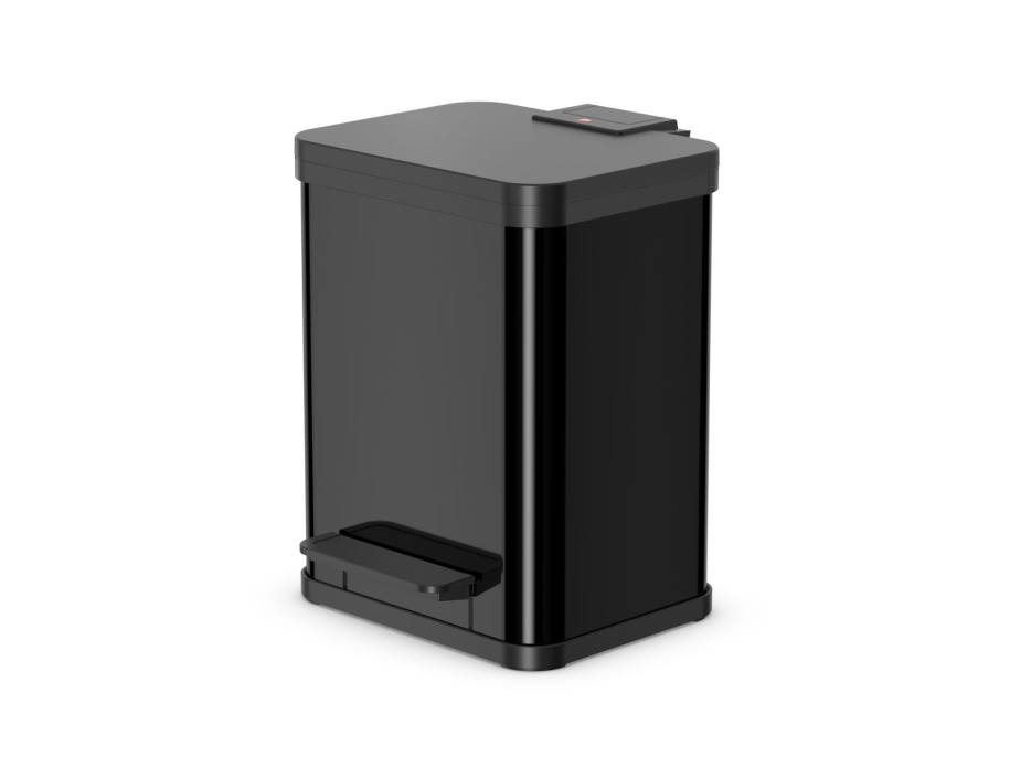 Hailo Öko duo plus M, 18 L, Rektangulær, Stål, Sort, Plast, Pedal