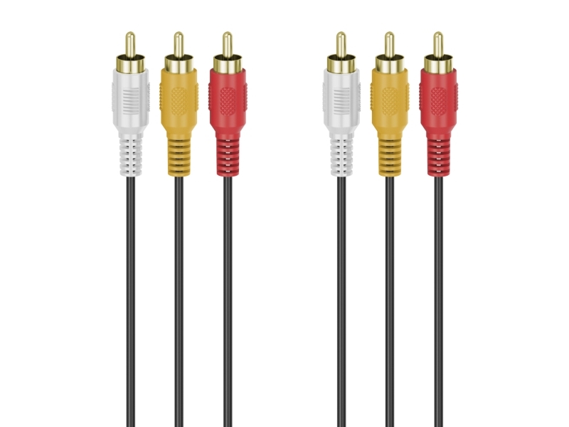 Hama 00305014, 3 X Rca, Hanstik, 3 X Rca, Hanstik, 3 M, Sort