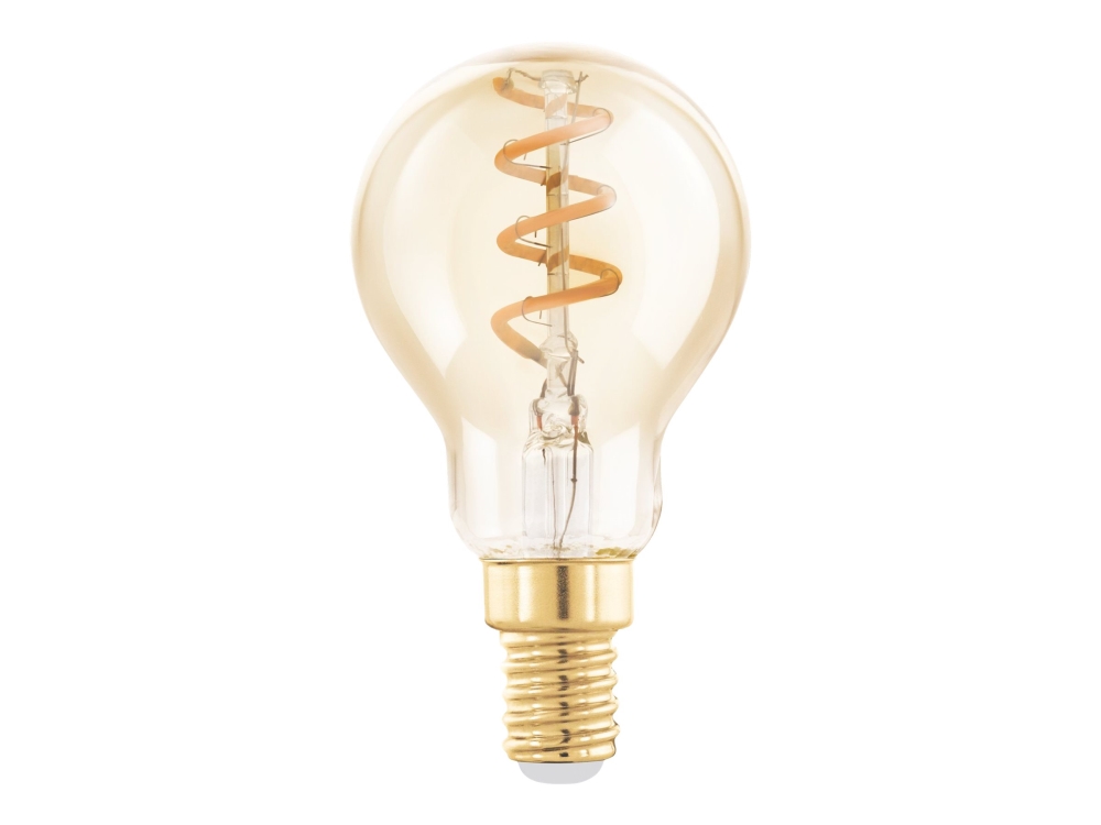 EGLO E14 LED P45 amberfarvet krone dekorationspære med spiral og varmt hvidt lys