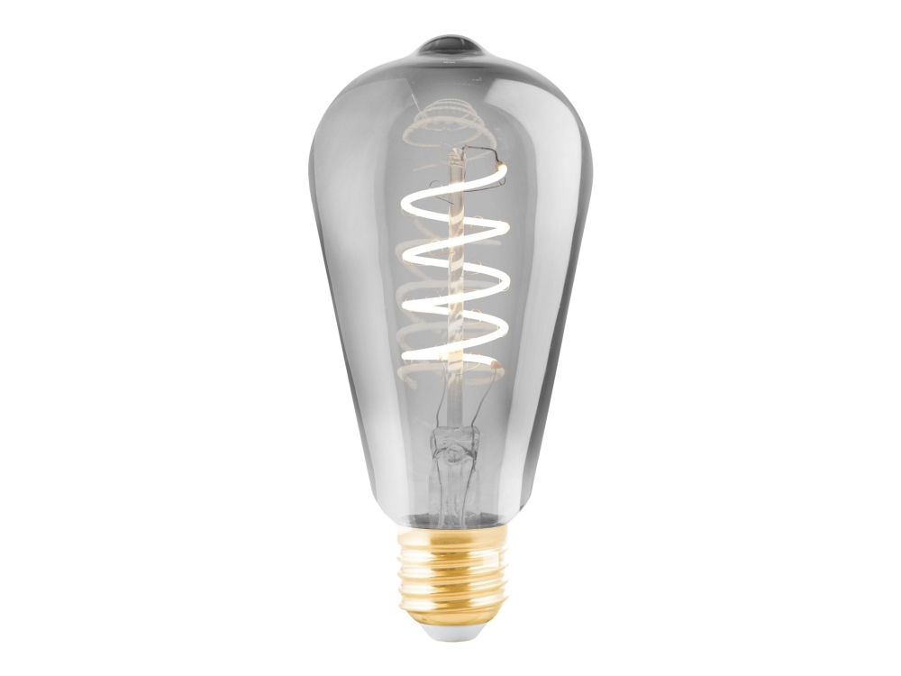 Eglo E27 Led St64 Rauchfarbene Tropfen-Dekoglühbirne Mit Spirale Und Warmweißem Licht