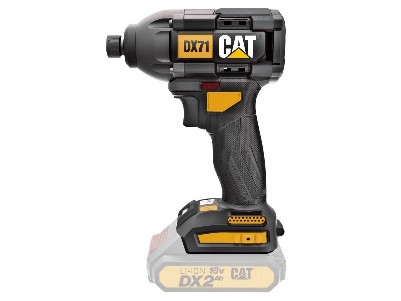 CAT DX71B, Mutterdragare, Pistolhandtag, 1/4, Svart, Gul, Borstl&ouml;s, B&auml;lteskl&auml;mma