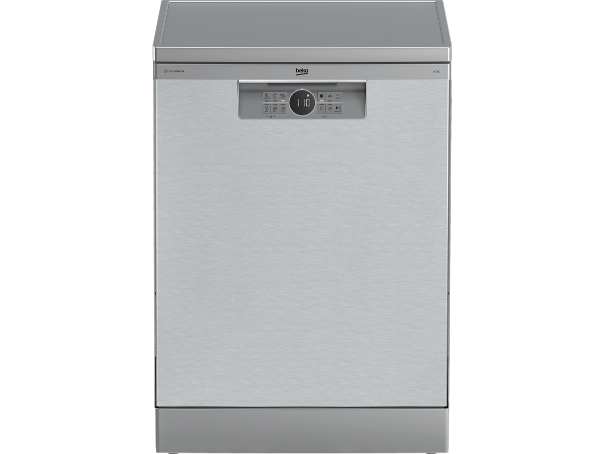 Beko BDFN26640XC, Fritstående, Fuld størrelse (60 cm), Rustfrit stål, LED, Skuffe, 16 kuverter
