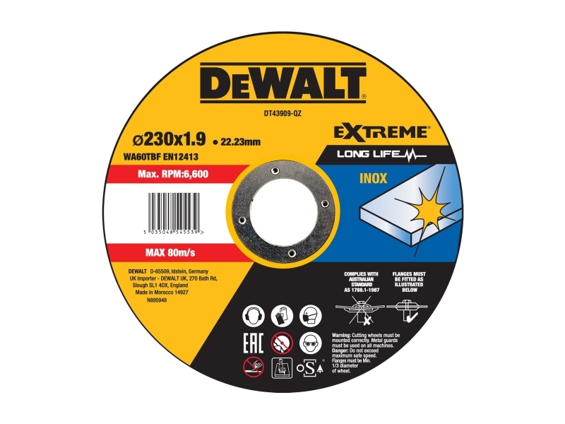 DeWALT DT43909-QZ tilbehør vinkelsliber Skæreskive