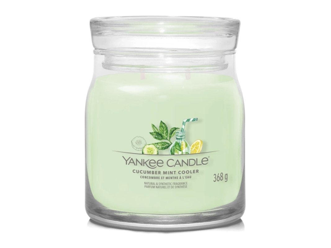 Yankee Candle Cucumber Mint Cooler, Cylinder, Grøn, Agurk, Citron, Mint, 50 T, 1 Stk