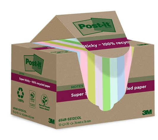 Post-It 7100284781, Quadratisch, Blau, Grün, Pink, Violett, Gelb, Papier, 100%, 76 Mm, 76 Mm