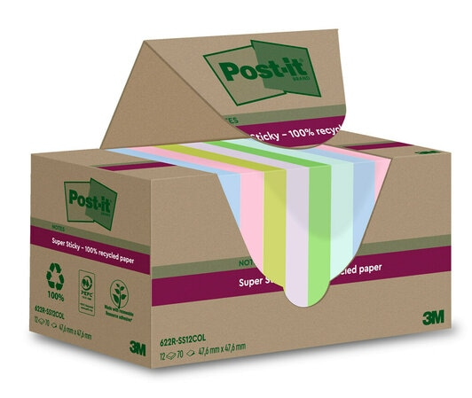 Post-It 7100284780, Quadratisch, Blau, Grün, Pink, Violett, Gelb, Papier, 100%, 46,7 Mm, 46,7 Mm