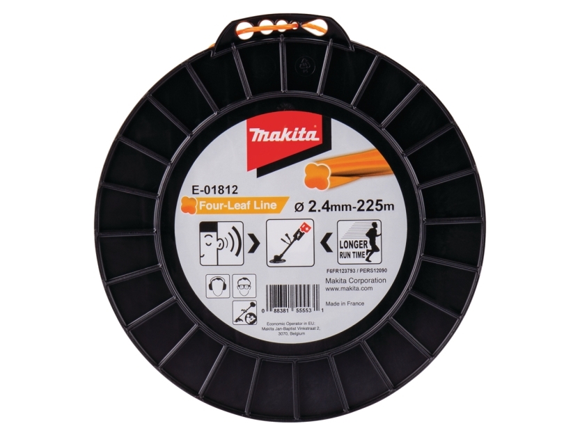 Makita E-01812, Borstkuttertråd, Orange, 225 m, 1 st | Trädgården - Trädgårdsmaskiner - Grästrimmer | GameStuff
