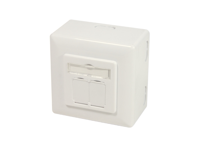 LogiLink NP0124, 2 x RJ-45, STP, 6a, Metallinen, Valkoinen, ISO/IEC 11801 TIA/EIA 568C.2, 6 A