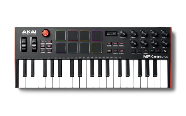 Akai MPK Mini Plus, 37 tangenter, Knappar, Rotations-, Svart, Svart, USB, 451,1 mm | Spel - Joystick och spelkontroller - Joysticks | GameStuff