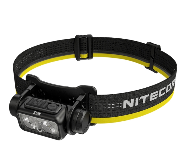 Nitecore NU43, Hovedbånd lommelygte, Sort, Gul, Aluminium, Knapper, 2 m, 2 m