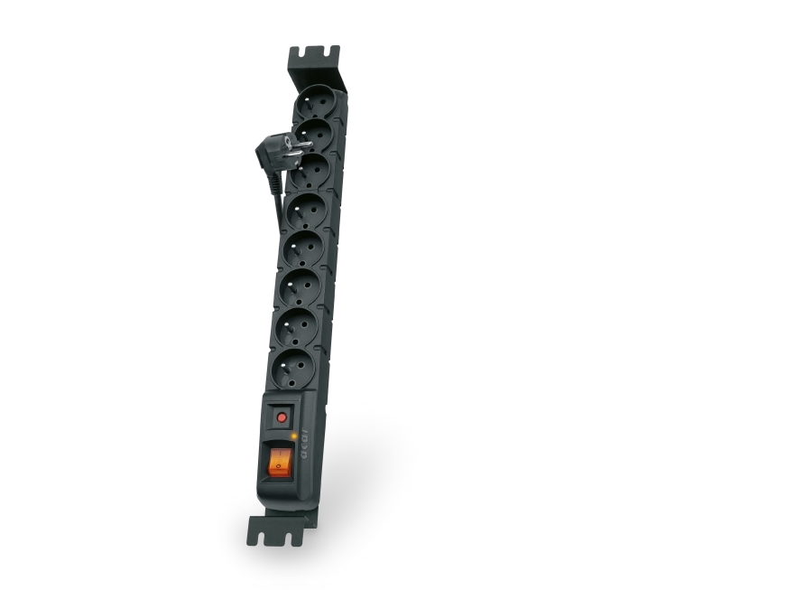Acar- Stikkontakt S8 Fa Rack, Sort 1,5M