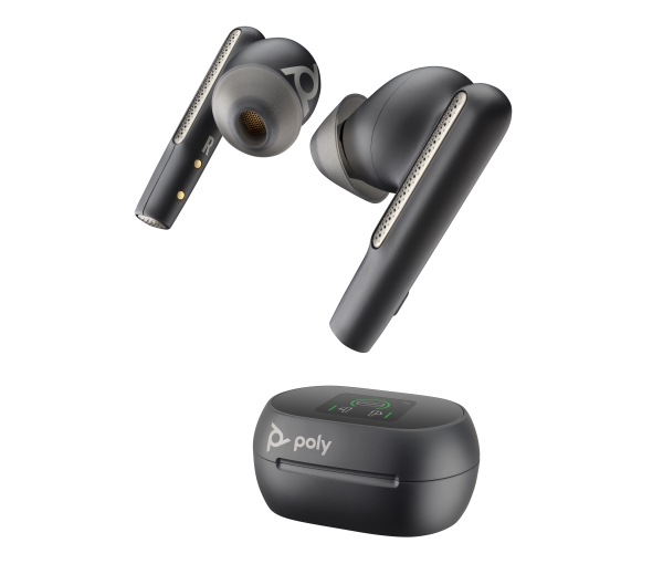 Hp Poly Voyager Free 60+ Uc M Carbon Black Earbuds +Bt700 Usb-C Adapter +Touchscreen-Ladeetui, Kabellos, Anrufe/Musik, Kopfhörer, Schwarz