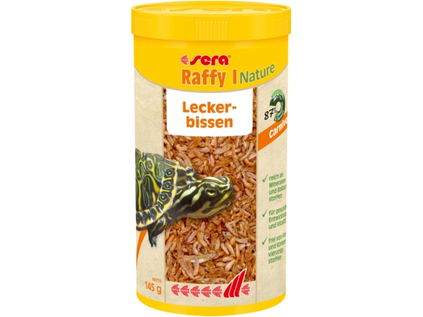 Sera Raffy, Skildpadde, Universel, Shrimps (44%), Gammarus (43%), Fish, Krill., 1000 Ml, 145 G