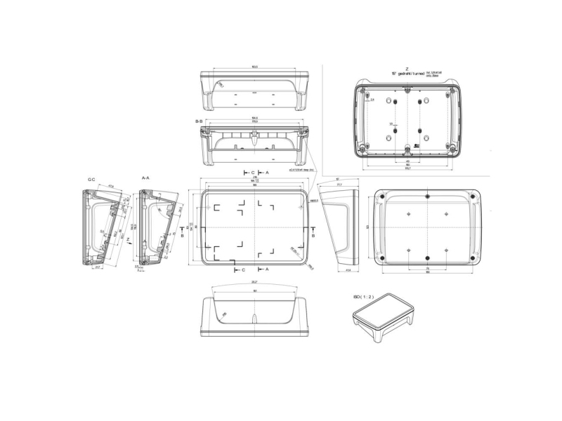 Bopla BoPad BOP 7.0 P-9005-SET Pult-kabinet (L x B x H) 215 x 150 x 75.70 mm ABS Sort (RAL 9005) 1 stk