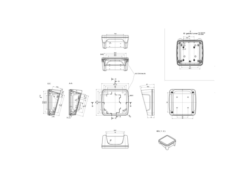 Bopla BoPad BOP 1212 P-9005-SET Pult-kabinet (L x B x H) 122 x 118 x 57.60 mm ABS Sort (RAL 9005) 1 stk