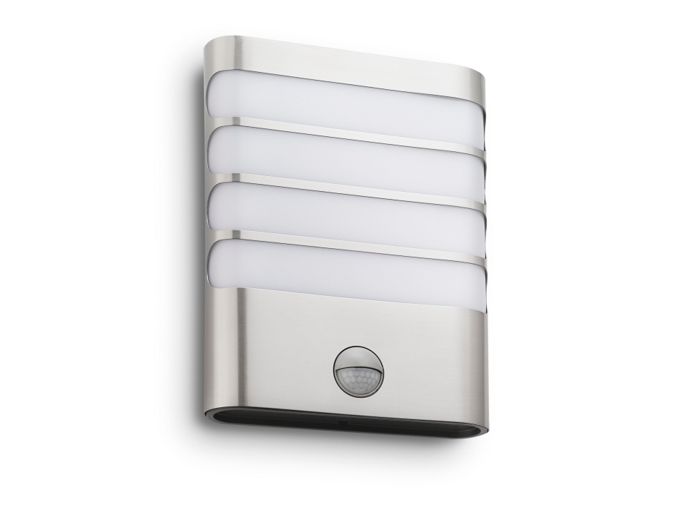 Philips myGarden Raccoon vägglampa 4 W, Väggbelysning för utomhusbruk, Rostfritt stål, Metall, IP44, Trädgård, Terass, II | Belysning - Utomhusbelysning | GameStuff