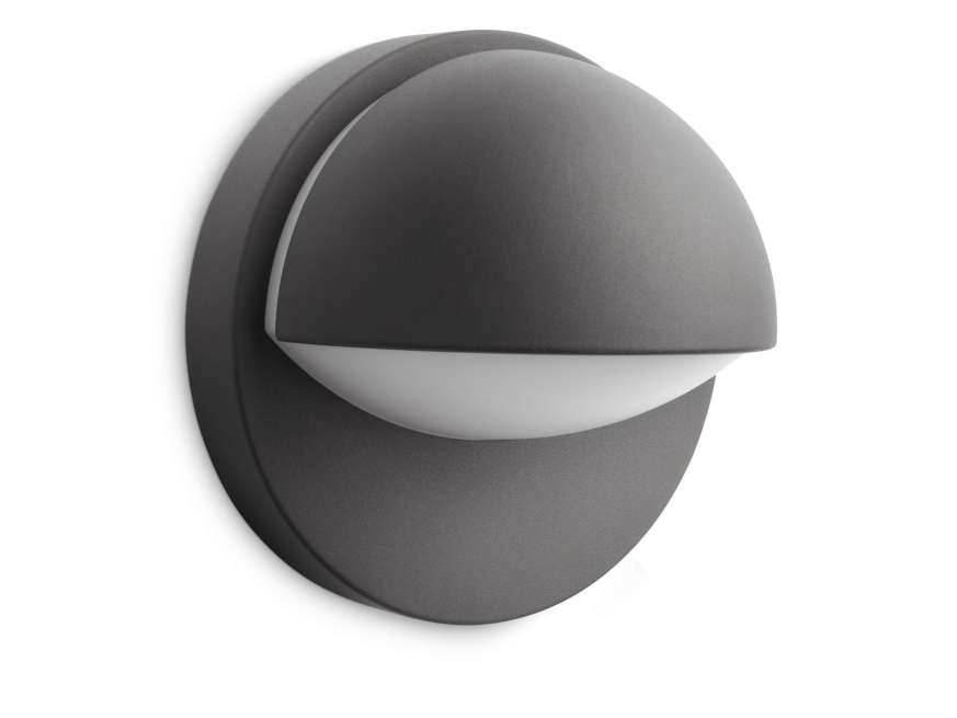 Philips Mygarden June Væglampe E27 P45 Uden Pære Udendørs Vægbelysning Sort Aluminium Ip44 Facade Have Terrasse