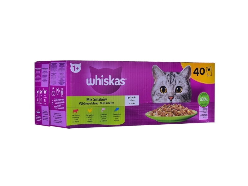WHISKAS Blanding av smaker i gelé for katter 40x85g