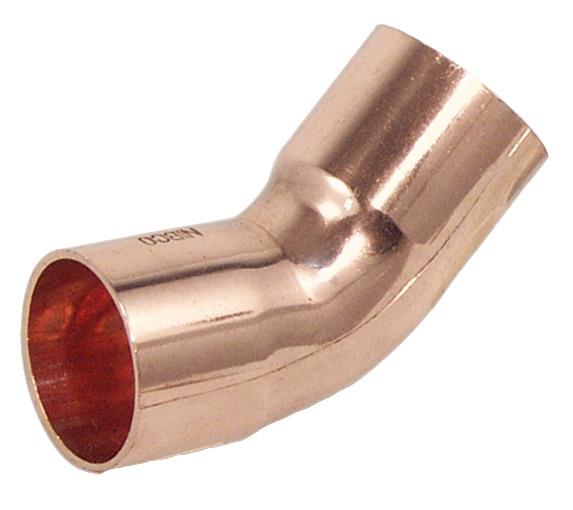 Conex koppling koppar böj 45° dubbelskarv, serie 5000, 22 mm (5041022000000) | VVS Artiklar - Rör & Kopplingar - VSH FZ | GameStuff