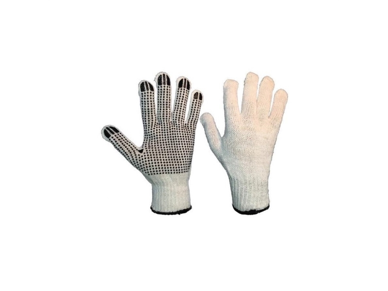 Gloves Knitted W/Rubber Dots L