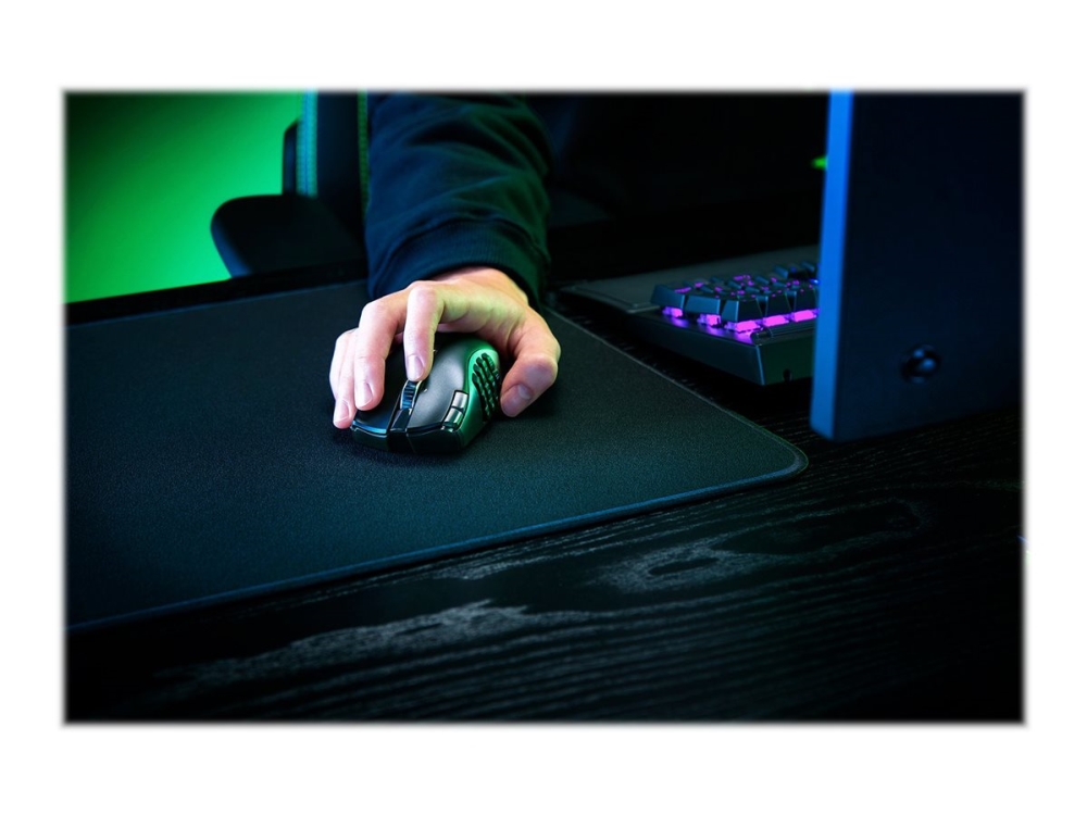 Razer Naga V2 HyperSpeed - Mus - ergonomisk - højrehåndet - optisk - 21 knapper - trådløs - Bluetooth, 2.4 GHz - trådløs modtager (USB)