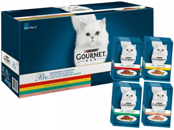 Purina Gourmet Perle Mix våtfoder för katter 60x85 g | Sällskapsdjur - Katt - - Blötfoder katt | GameStuff