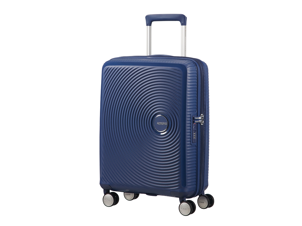 American Tourister Spinner Expandable, Kuffert, Hård skal, Marineblå, Midnight Navy, Polypropylen (PP), 4 hjul