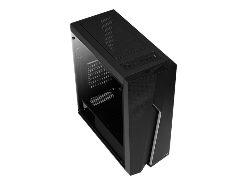 AeroCool Bolt - Tempered Glass Edition - tower - ATX - genomskinlig sidopanel (härdat glas) - ingen strömförsörjning (ATX) - svart - USB/ljud | Datorkomponenter - Datorchassin & Tilbeör | GameStuff