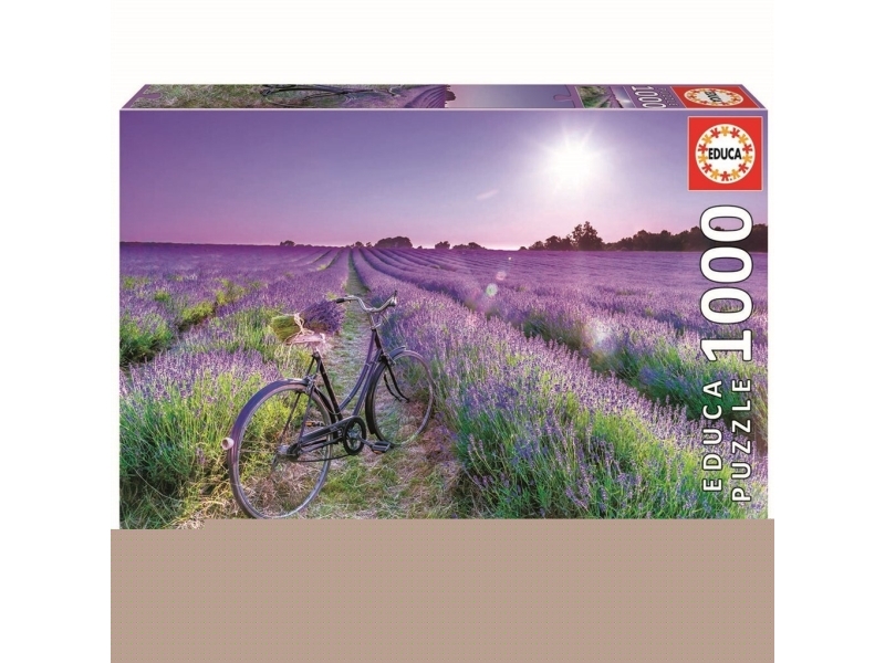 Educa - Bike In A Lavender Field Puzzle - 1000 Brikker - Puslespil