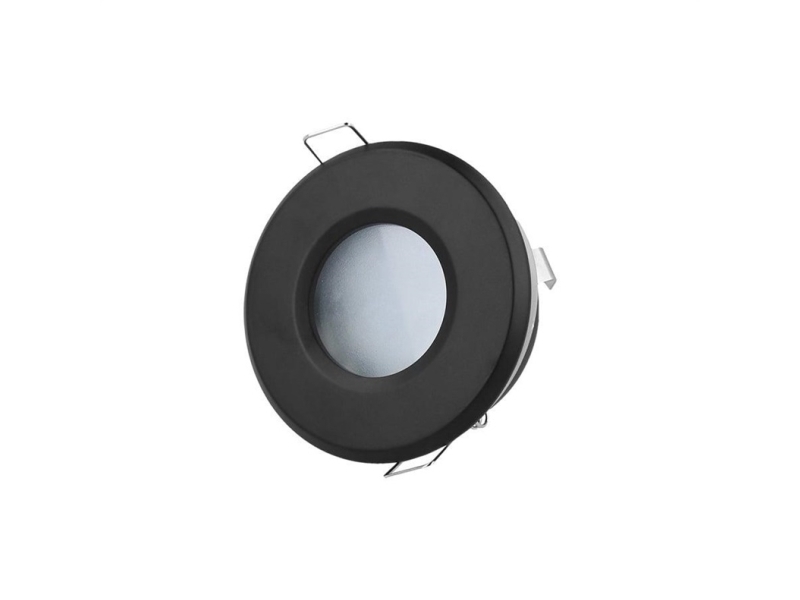 Įmontuojamas Šviestuvas, Mr16/Gu10, Apvalus, Juodas, Hermetinis Ip44, Led Line