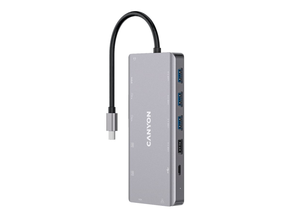 Canyon Cns-Tds12 - Dockingstation - Usb-C - 13 Steckplätze - Vga, Hdmi - Gige