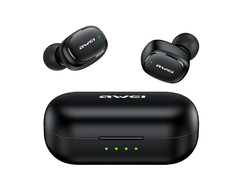 Awei Bluetooth 5.1 T13 Pro Tws Ausinės + Docking Station Juodos Spalvos