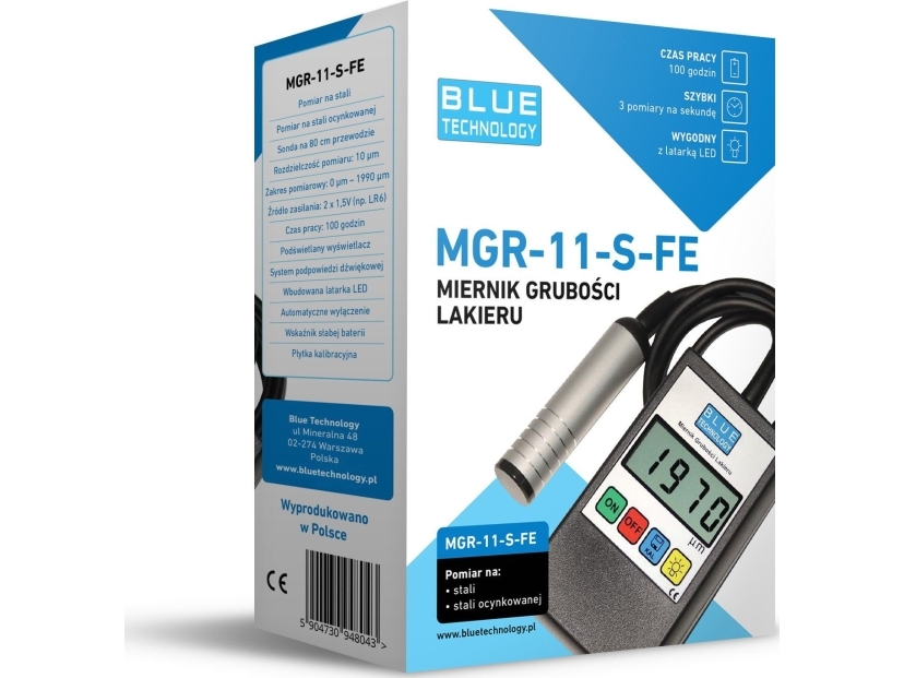 Blue Technology Mėlyna Technology Dažų storio matuoklis MGR-11-S-FE