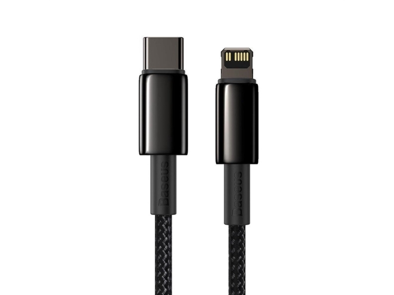 Baseus Tungsten Gold, 1 M, Lightning, Usb C, Hanstik, Hanstik, Sort
