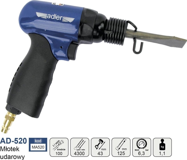ADLER PNEUMATISK HAMMARE AD-520 | Elverktyg - Prof. Elverktyg 230V - Bilningshammare | GameStuff