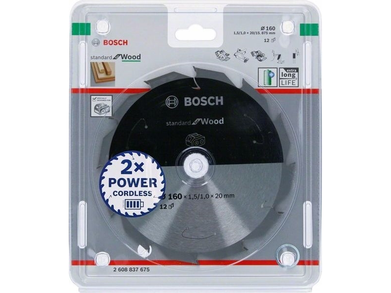 Bosch Rundsavklinge Accu Std Træ 160X20mm 12T
