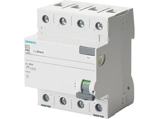Siemens Hfi-Afbryder 4P 40A 0,03A Type Ac (5Sv4344-0Kl)