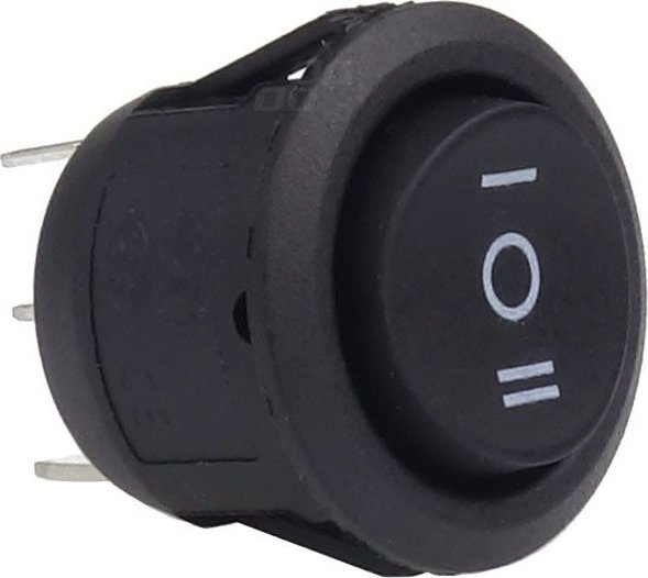 AMiO sort rund afbryder 12/230v bu03