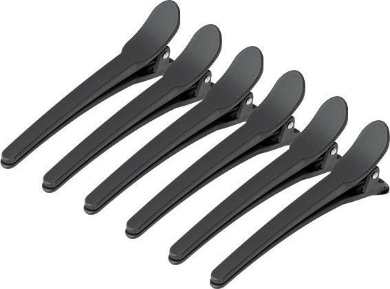 Activeshop frisørclips til fletninger/krøllejern E-17 10 stk. 10,5 cm sorte