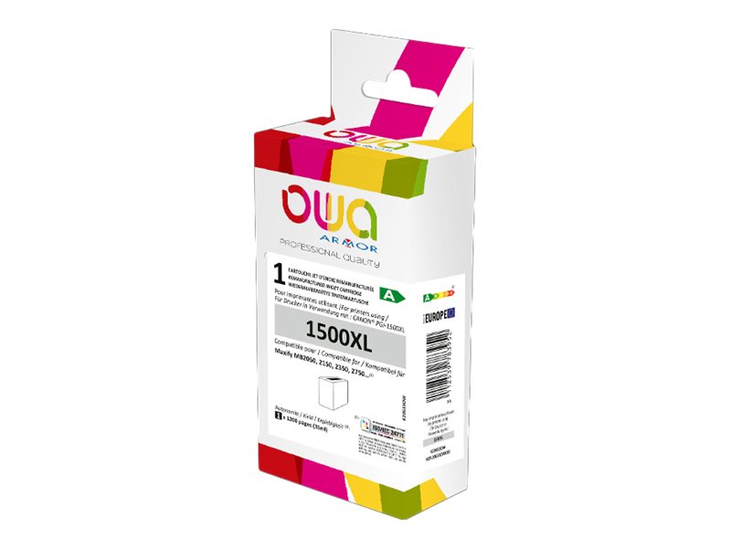 Owa - 35 Ml - Sort - Kompatibel - Genproduceret - Blækpatron (Alternativ Til: Canon Pgi-1500Xl Bk) - For Canon Maxify Mb2050, Mb2150, Mb2155, Mb2350,