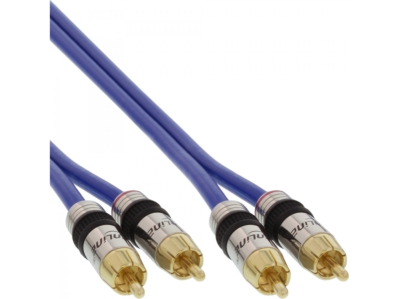 Inline 4043718108367, 2 X Rca, Hanstik, 2 X Rca, Hanstik, 30 M, Blå