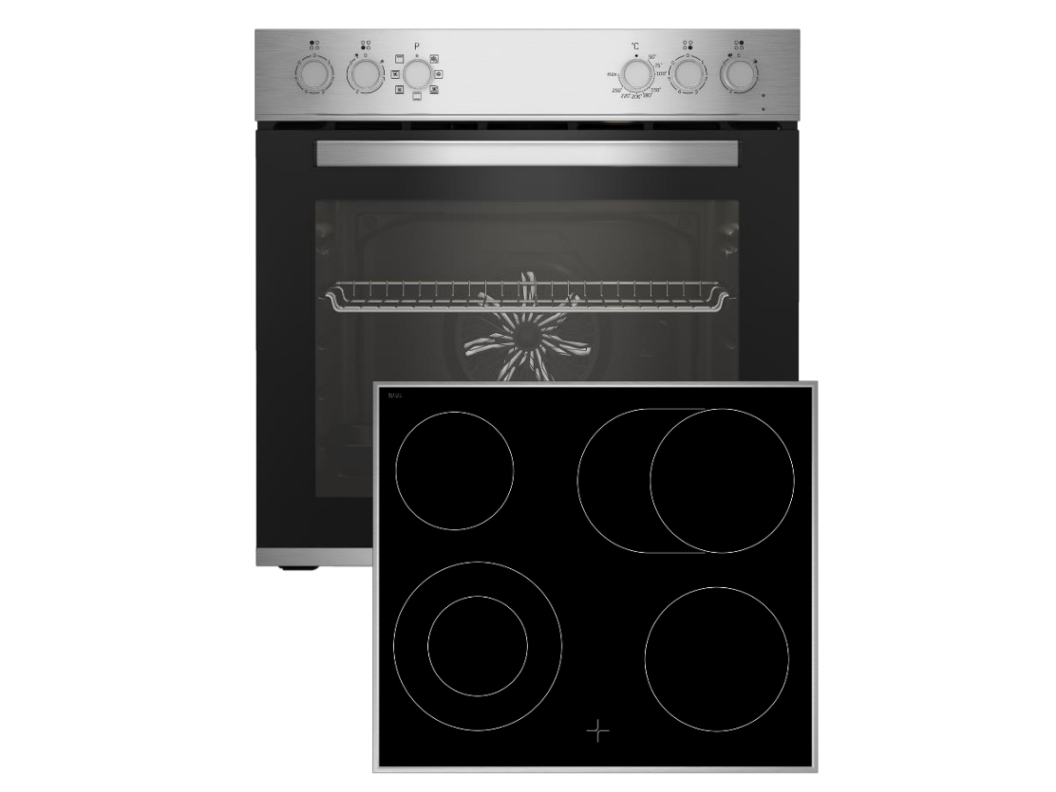 Beko BBUE12020X, Keramisk, 4 zone(s), Keramisk, Sort, Berøring, 58 cm