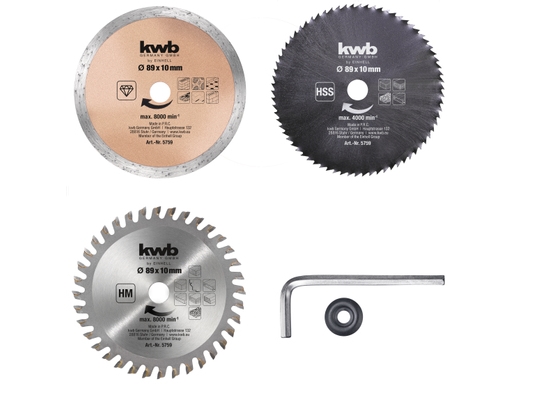 Minisirkkelin teräsarja Ø 89mm, 5 kappaletta