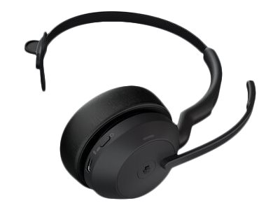 Jabra Evolve2 55 Ms Mono - Headset - På Øret - Bluetooth - Trådløs - Aktiv Støjfjerning - Usb-A Via Bluetooth Adapter - Sort - Med Opladningsstander